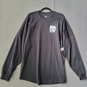 Disney Parks Spirit Jersey XL Black Walt Disney World Spell Out Pullover 696